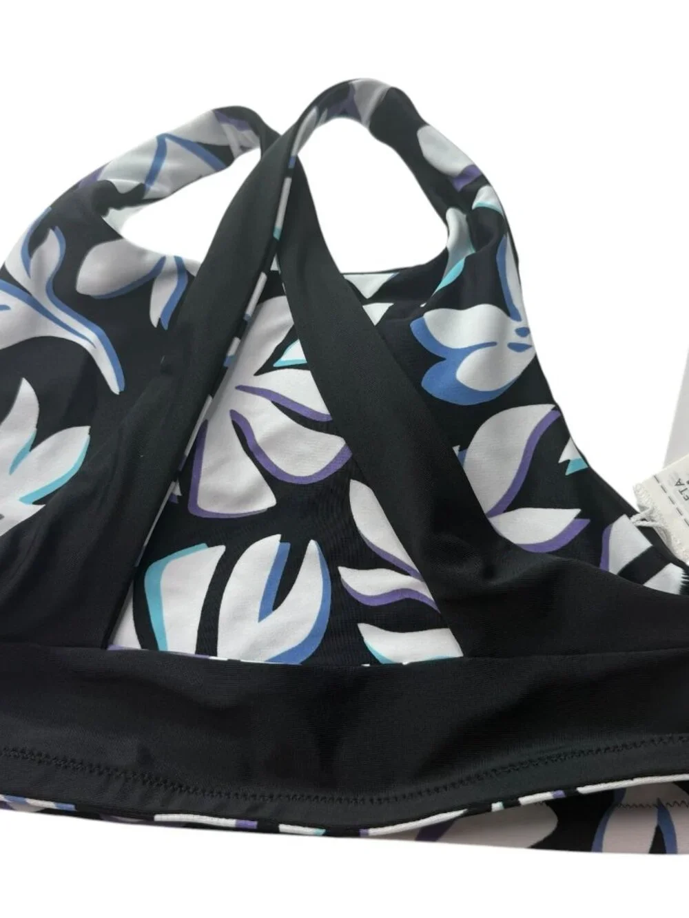 New NWT ATHLETA Reversible High Neck Bikini Top Floral Tropical Hawaiian Print M